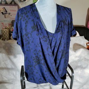 Ivanka Trump Blue & Black Spotted Blouse